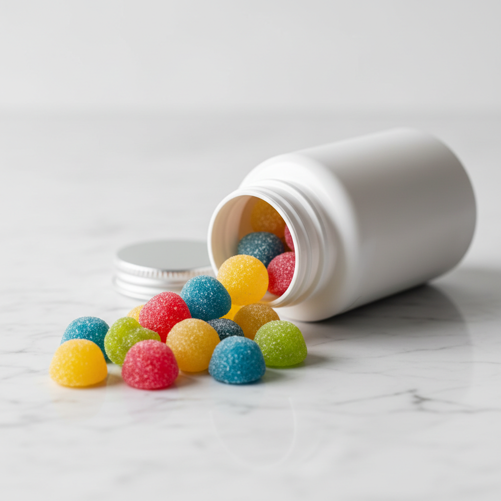 Probiotic Gummies spilled from bottle