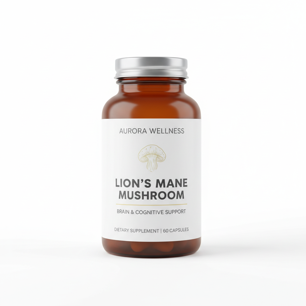 Lion's Mane Mushroom premium supplement bottle