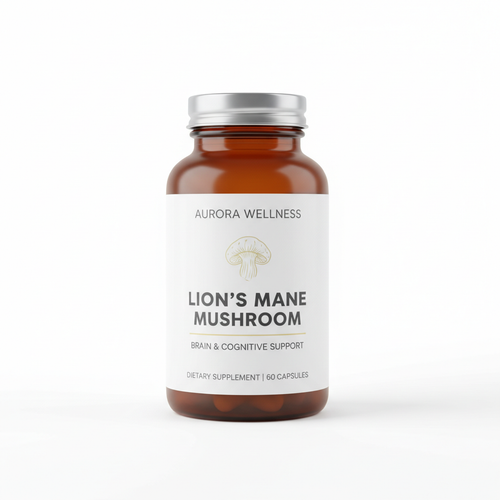 Lion's Mane Mushroom premium supplement bottle