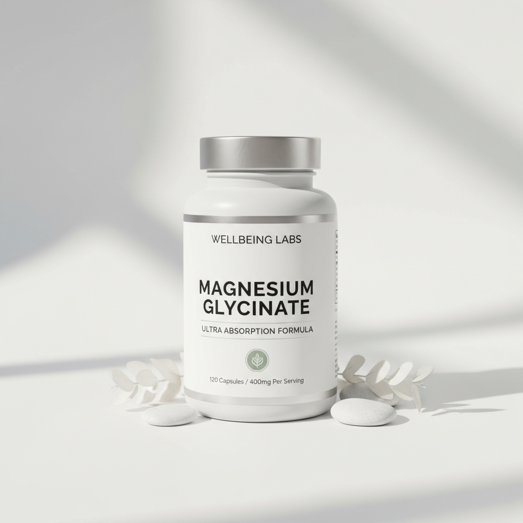 Magnesium Glycinate Premium Supplement Bottle