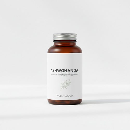 Ashwagandha premium supplement bottle